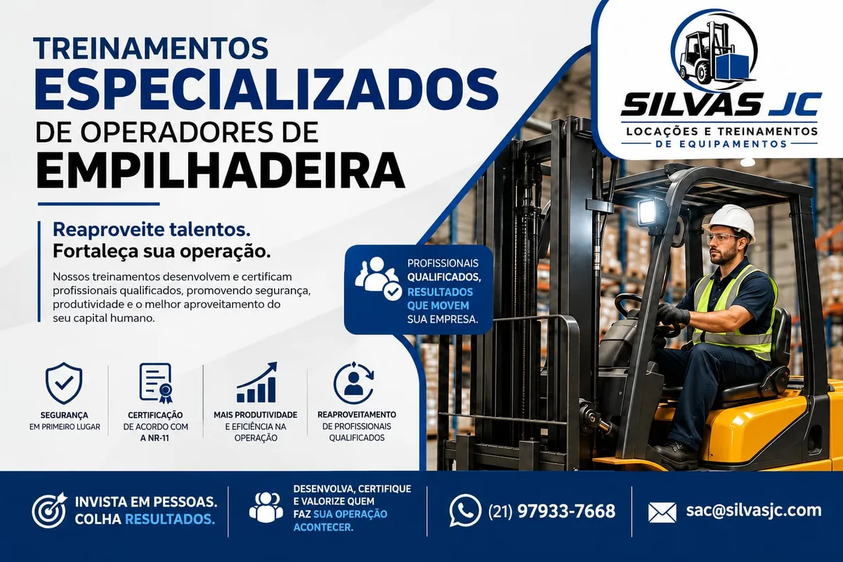 Treinamentos especializados de operadores de empilhadeira: reaproveite talentos e fortaleça sua operação, com segurança, certificação conforme a NR-11, mais produtividade e reaproveitamento de profissionais qualificados
